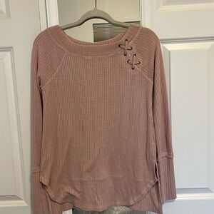 Women’s Maurice’s  pink waffle knit long sleeve size small